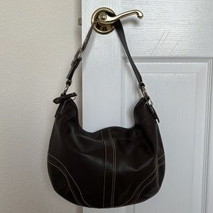 Vintage Coach Brown Leather Buckle Strap Hobo